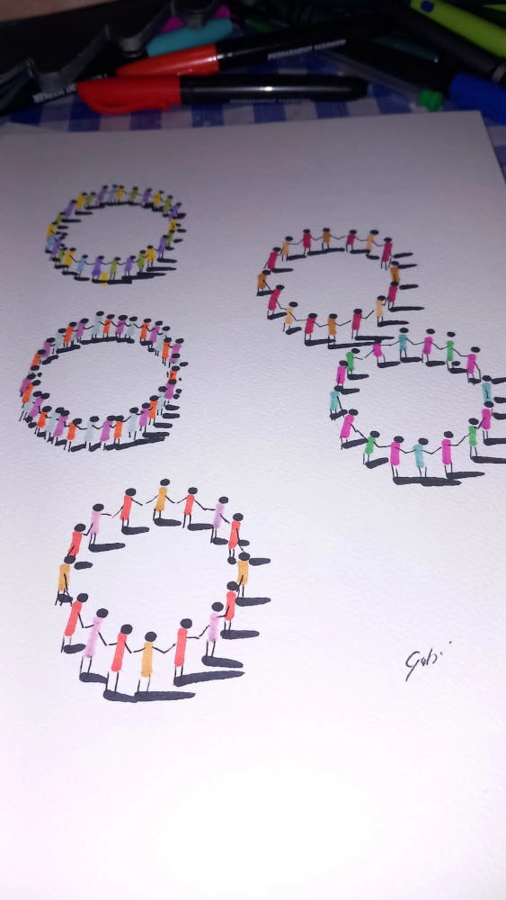 gabiart obra de arte Gentío